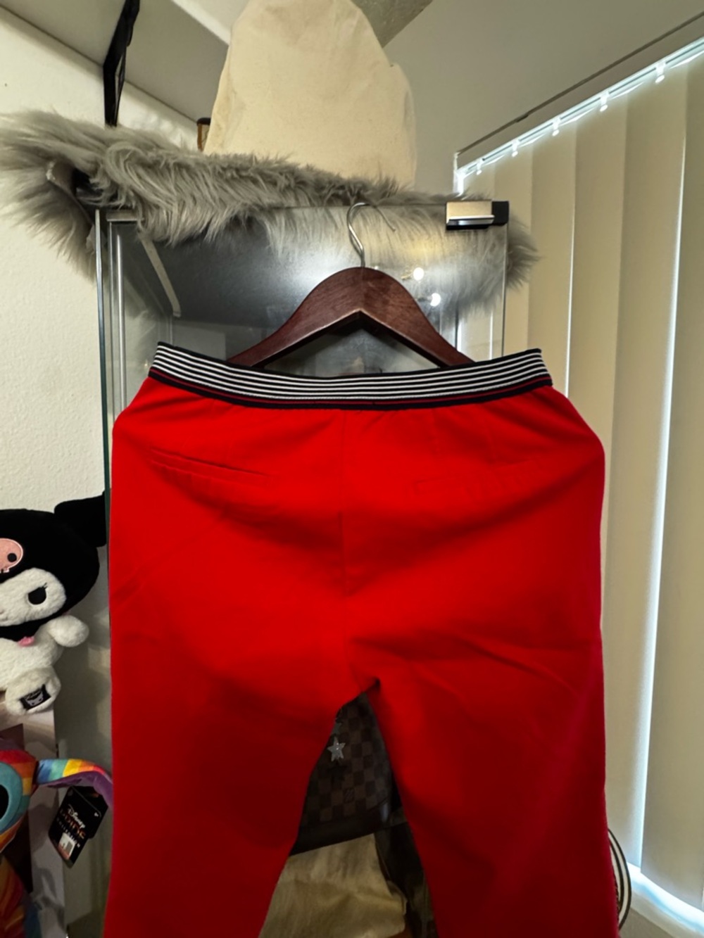 Zara Red Slim Stretch Pants - Picture 2 of 3